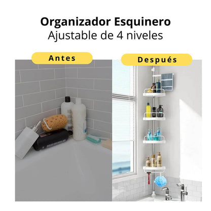 DUCHAFLEX™  - Organizador de Esquina para Ducha con Altura Ajustable